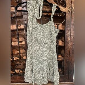 Altar’d State L Green and White Leopard Print Dress